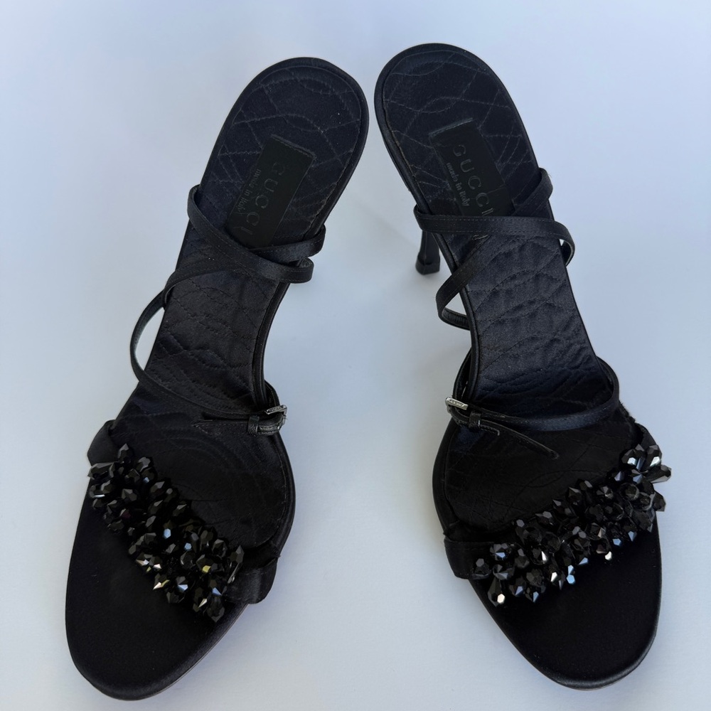 Gucci Noir Satin Heels Archival Runway 🖤